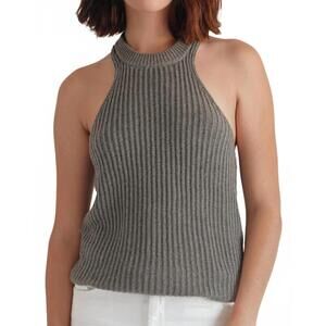 NEW W. CASHMERE krista halter top in heather grey